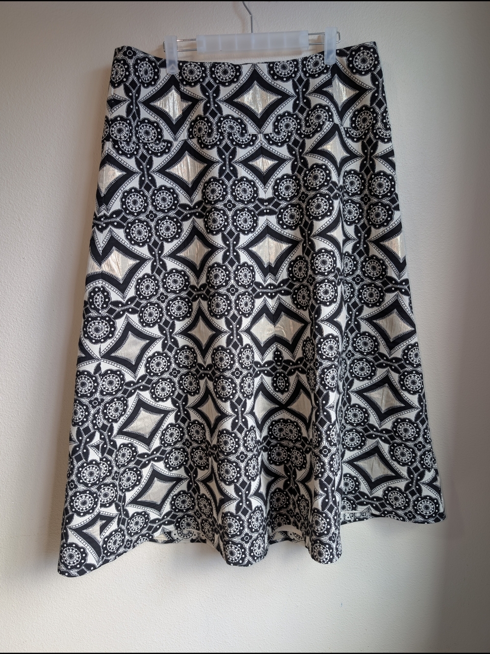 Isabel Toledo midi skirt with gold foil accents Women's Size 14